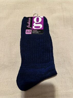 Gold Medal | Socks | Gold Medal |Women’s Dark Navy Ribbed Crew Socks by